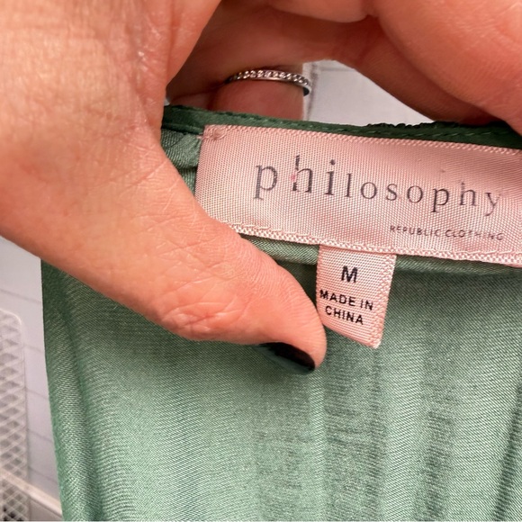 Philosophy | Forest Green Pleated Blouse | Soft Dramatic | Medium - Picture 13 of 14